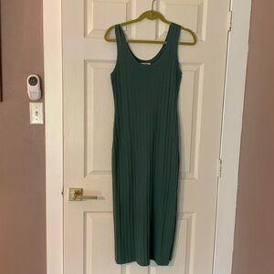 Green knit tank dress